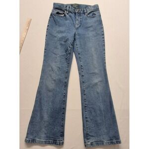 Lauren Ralph Lauren women's denim blue jeans sz 4P boot cut  medium wash stretch
